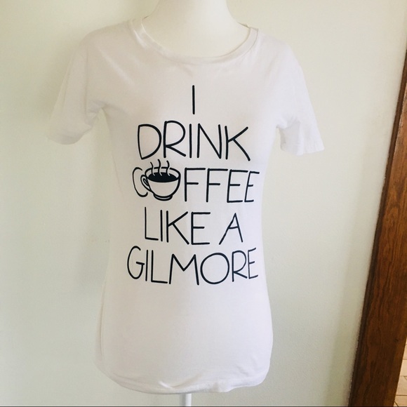 Gilmore Girls Tee T Shirt Top Graphic White Black - Picture 1 of 8
